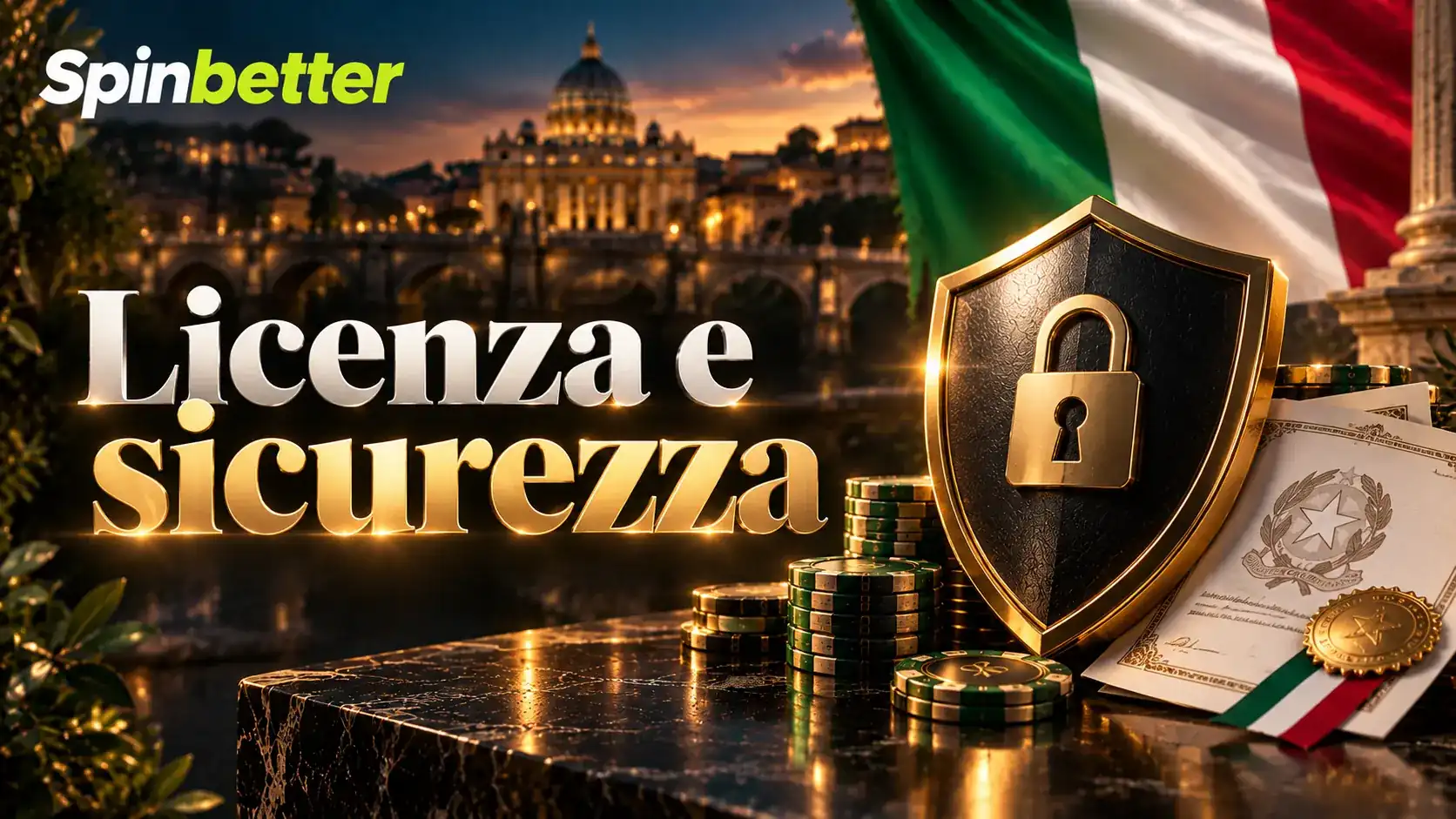 Informazioni su licenza e sicurezza del conto di gioco